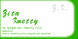 zita kmetty business card